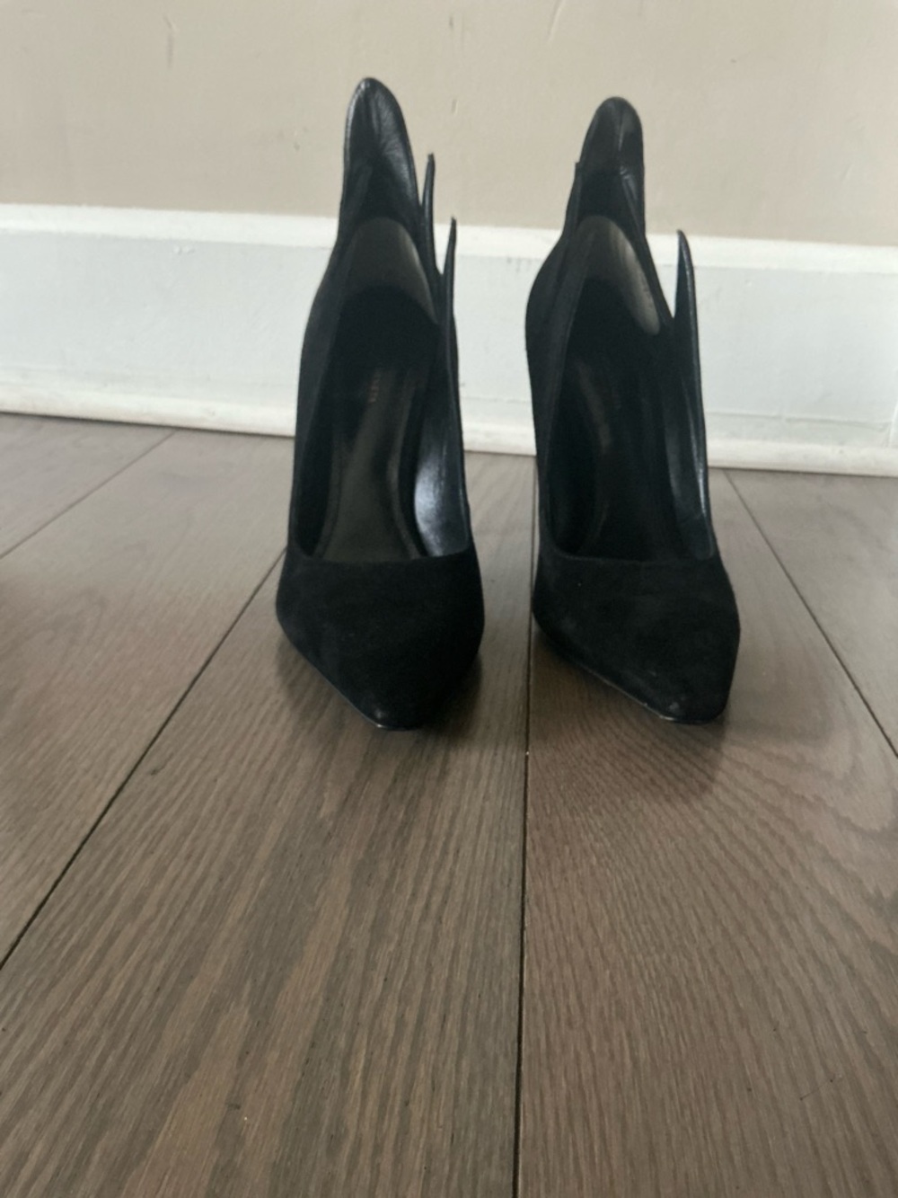 Bottega Veneta Black Pointed Suede Stiletto Pumps
